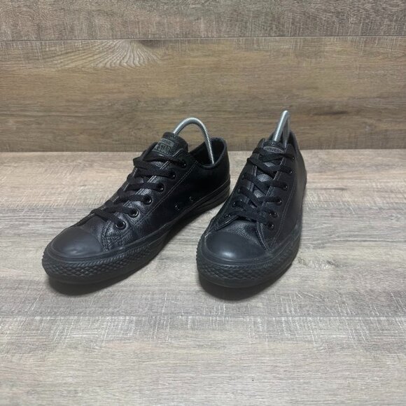 Converse Chuck Taylor All Star Ox Black Leather Sneakers Men's Size 8/Women's 10 - Picture 1 of 8